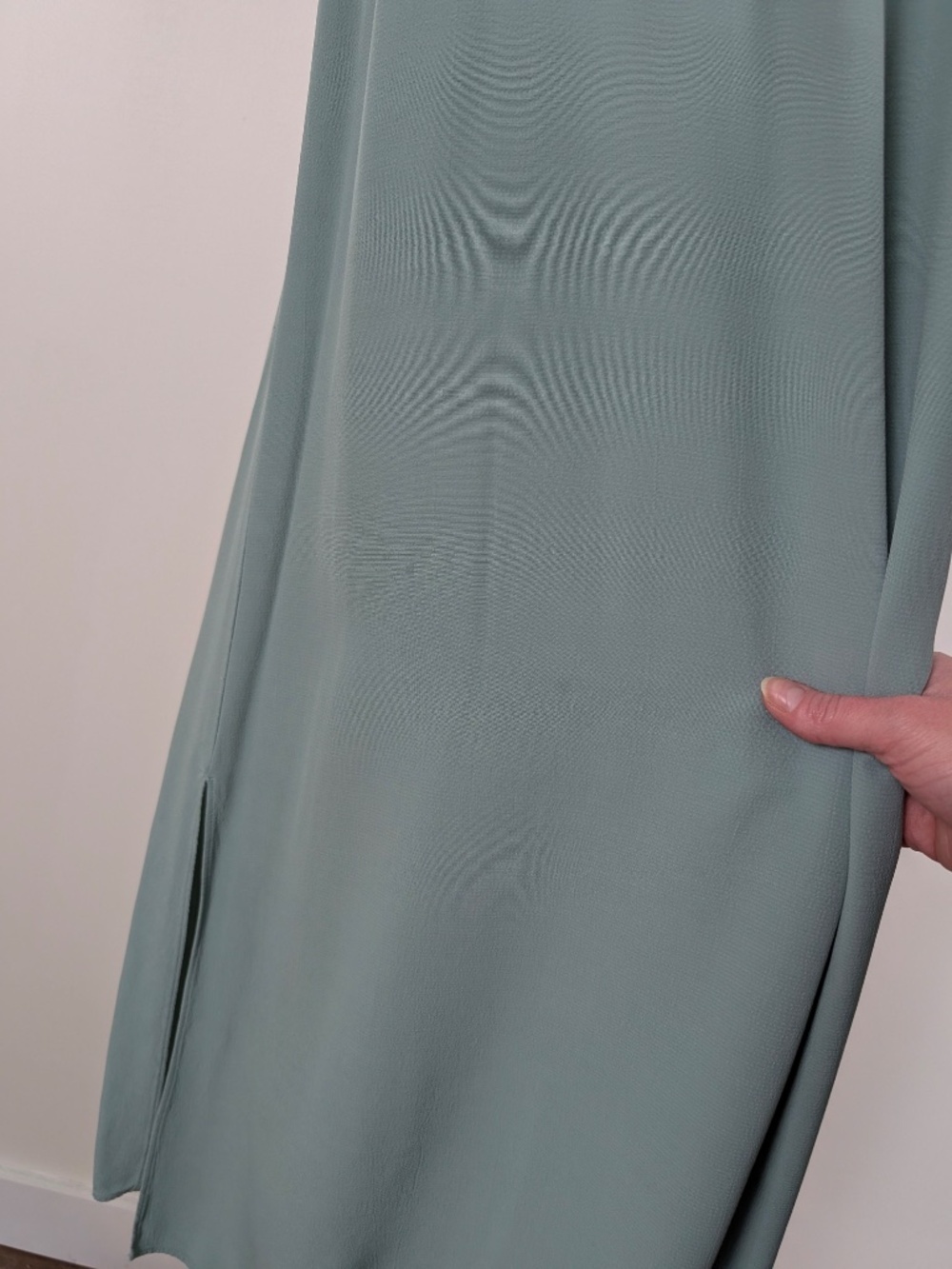 Eileen Fisher ELM Tencel Viscose Crepe Sundress Dress Size Large Seafoam Green - Picture 5 of 16